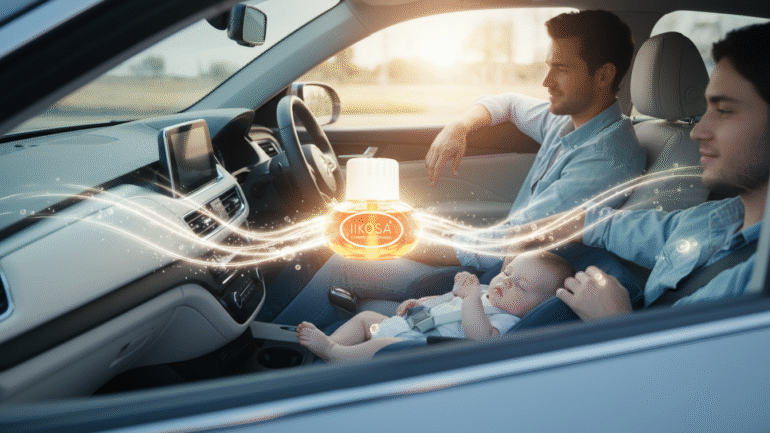 Iikosa skin-friendly car fragrance diffuser designed with clean, premium ingredients